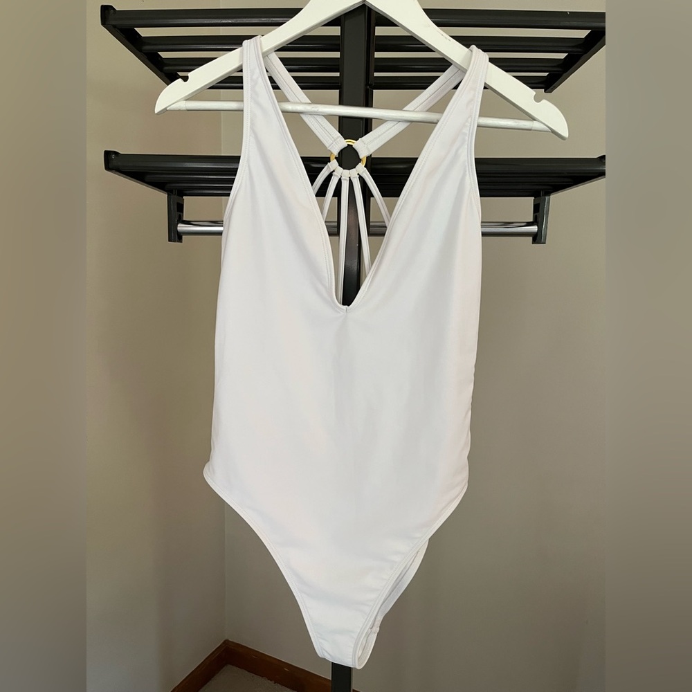 ASOS White Swimsuit with detailed back
